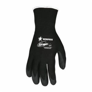 MCR Safety N9699L Ninja® Dipped General Purpose Gloves, Coated, Standard Finger Style, L, HPT™ Palm, 15 ga Nylon, Black