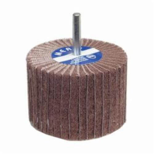 Saint-Gobain Merit® 08834138125 Bear-Tex® Combination Spindle Mounted Non-Woven Flap Wheel, 2 in dia, 1-1/2 in W, 1/4 in dia Shank