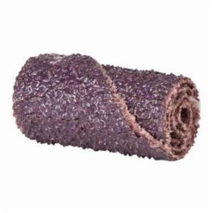 Saint-Gobain Merit® 08834180289 Straight Half Glued Coated Cartridge Roll, 1/2 in dia x 1 in OAL, 1/8 in Pilot Hole, 80 Grit