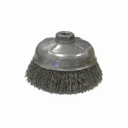 Weiler® 14216 Mighty-Mite® Cup Brush, 5 in dia Brush, 5/8-11 UNC Arbor Hole