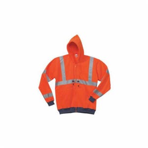 OccuNomix LUX-SWT3HZ-OXL MiraCool® Premium High Visibility Sweatshirt, XL, Orange, Wicking Polyester, 13.3 in L