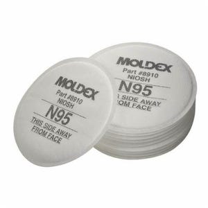 Moldex® 8910 Low Profile Particulate Pre-Filter, For Use with Moldex® 7000, 8000 and 9000 Series Respirators, N95 Filter Class, 0.95 Filter Efficiency