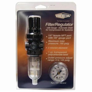 Norgren® by Dixon® B07-202MGC General Purpose Miniature Relieving Filter/Regulator with GC620 Gauge and Manual Drain, 1/4 in PTF Port