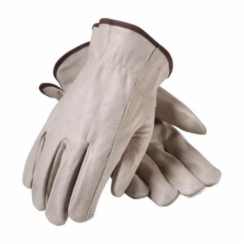 PIP® 68-165 Driver Glove, Superior Grade, Keystone Thumb, Grain Cowhide Leather Palm, Abrasion Resistant, Unlined, Uncoated, Natural