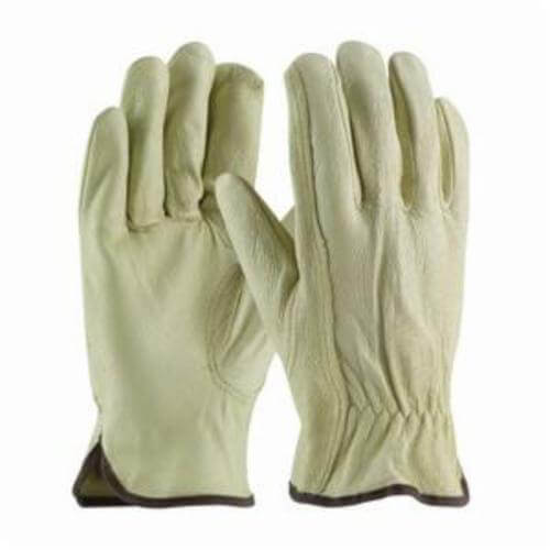 PIP® 70-360/L Industrial Grade General Purpose Gloves, Drivers, L, Top Grain Pigskin Leather Palm, Top Grain Pigskin Leather, Natural, Slip-On Cuff