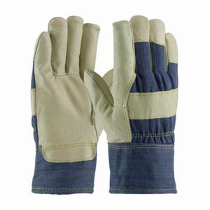 PIP® 78-3927/L General Purpose Gloves, Cold Protection/Pigskin Leather Palm, L, Blue/Green/White, Safety Cuff, Uncoated