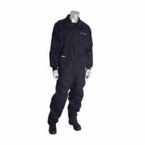 PIP® 9100-2170D/2X Flame Resistant Coverall, 2XL, Navy, 90% Cotton/10% Nylon/FR Twill Weave, 52 to 54 in Chest, 32 in L Inseam
