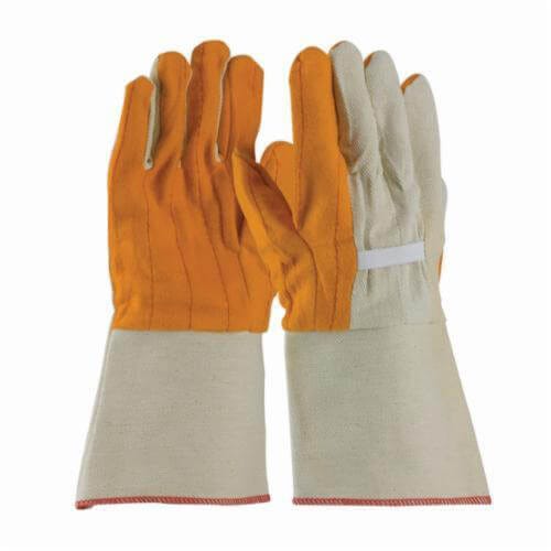 PIP® 93-578G Men's Premium Grade General Purpose Gloves, Men's, Fabric/Work, Cotton Palm, Cotton, Gold, Gauntlet Cuff