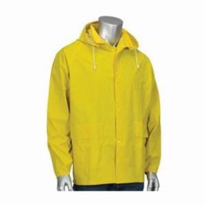 PIP® 201-350J/L Base35™ Premium Rain Jacket, L, Yellow, Polyester/PVC