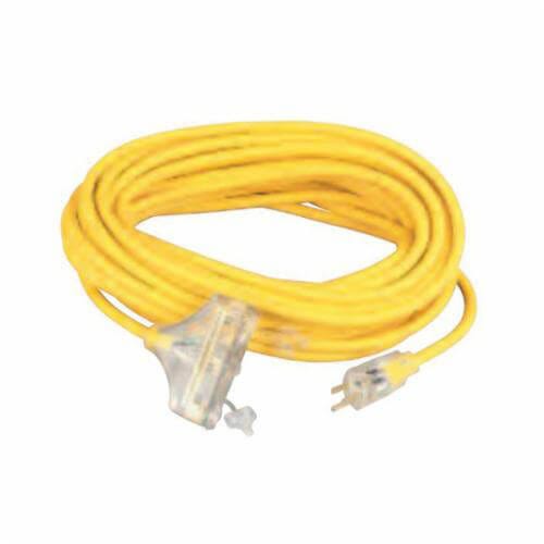 Southwire® Polar/Solar™ 3489SW0002 Type SJEOW High Impact Extension Cord with Tri-Source® Three Outlet Cord Connector and Lighted End