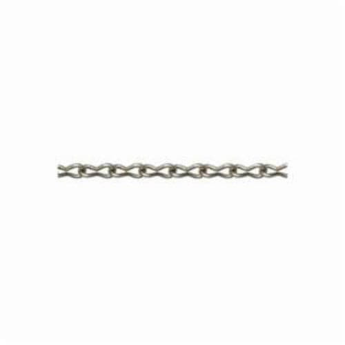 Peerless® Chain 7501232 Jack Chain, Weldless, Twisted Link, #12, 100 ft Length, 29 lb, Low Carbon Steel, Zinc Plated