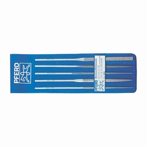 Pferd 04012 diamond Needle File Set, 5 pc, 2-3/4 in Length of Cut, Coarse Cut