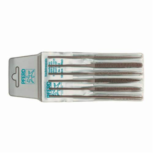 Pferd 15065 Needle Rasp Set, 6 pc, 2-3/4 in Length of Cut, Swiss Cut 2 Cut