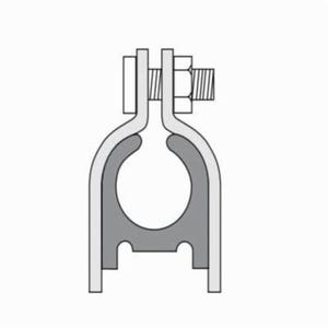 PHD S2508 GG Strut Clamp with Cushion, 1-1/4 in, 75 lb Load, 1-3/8 in OD, Carbon Steel