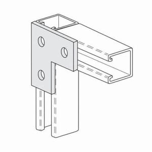 PHD S5025 EG Flat Corner Plate, 3 Holes, 3-1/2 in L x 3-1/2 in W, Carbon Steel