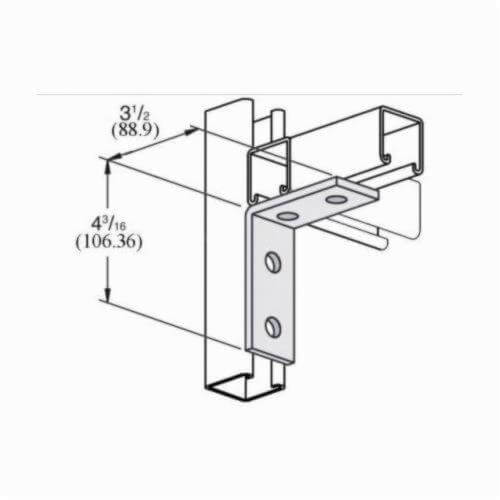 PHD S5130 EG 90° Corner Angle, 4 Holes, 4-3/16 in L x 3-1/2 in W, Carbon Steel