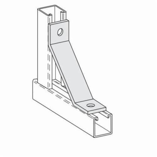 PHD S5411 EG 45° Knee Brace, 2 Holes, 16 in L, Carbon Steel