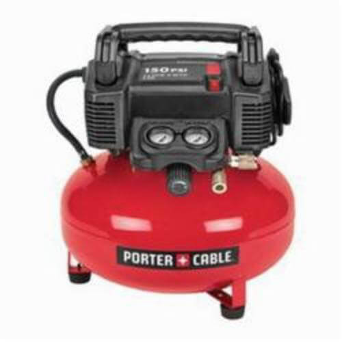 Porter Cable C2002 Oil Free Electric Air Compressor 3.5 scfm at 40 psi 0.8 hp 150 psi Pancake 6 gal Tank
