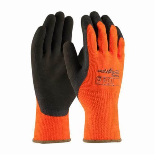 PIP® PowerGrab™ 41-1400 Coated Glove, High Visibility, Thermo Knit Palm and Fingers, Abrasion/Cut/Puncture/Tear Resistant, Hi-Viz Orange