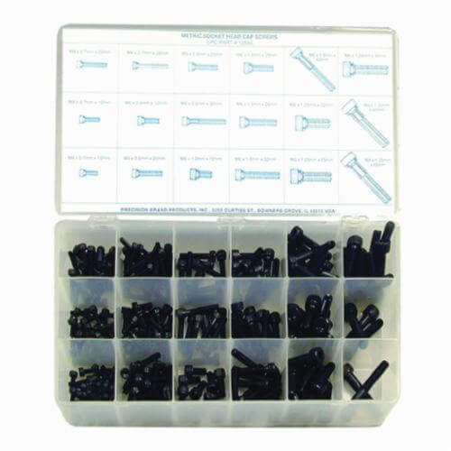 Precision Brand® 12980 Socket Head Cap Screw Assortment, Steel, 255 Pieces