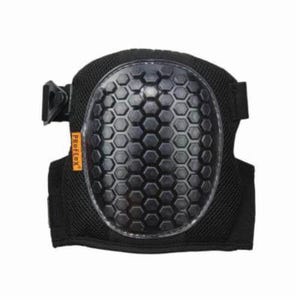 Ergodyne® ProFlex® 18467 367 Lightweight Round Cap Knee Pads, Rubber Cap, Gel-Polymer Pad, Clip/Hook and Loop Closure, Black
