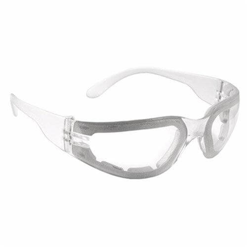 Radians® MRF111ID Mirage™ Foam Safety Eyewear, Anti-Fog/Impact-Resistant, Clear Lens, Full Framed/Wrap Around Frame, Clear, Polycarbonate Frame