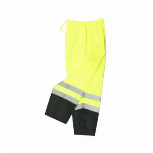 Radians® SP41-EPGS Waterproof Pants, Class E, Polyester, Elastic Closure, Hi-Viz Green