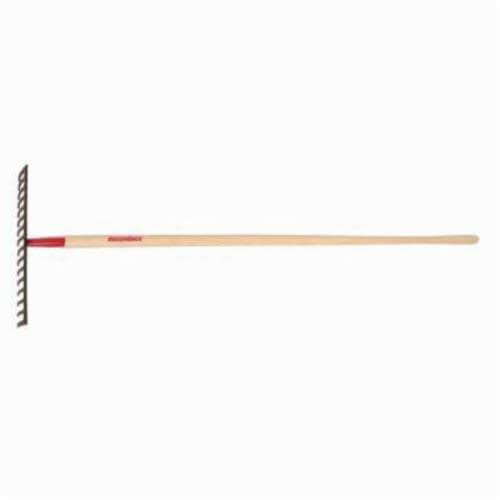 Razor-Back® 63111 Heavy Duty Level Head Rake, 16 Tines, Forged Steel, Hardwood Handle