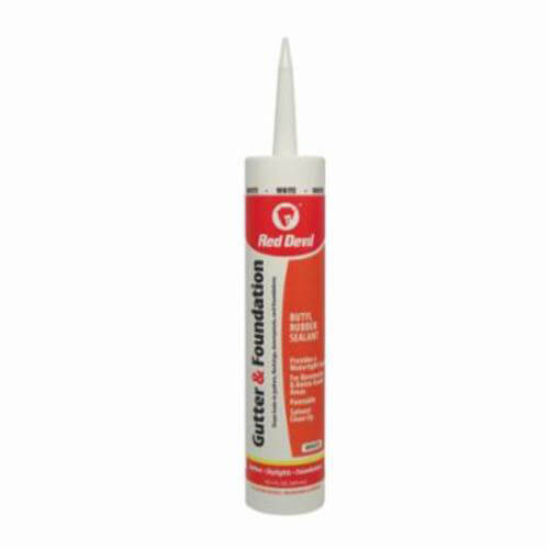 Red Devil® 0697 Foundation Sealant, 10.1 oz Cartridge, 30 Linear ft Coverage, 2 hr Tack-Free Drying, 7 Days Curing, White