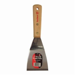 Red Devil® 4153 4100 Professional Burn-Off Scraper Knife, Steel Bent Blade, 3 in W Blade, Polished Wood Handle