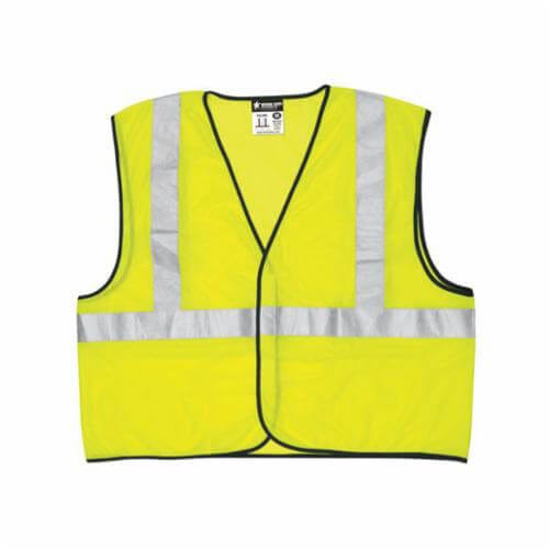 MCR Safety VCL2MLX2 Luminator™ VCL2ML Economy Grade Safety Vest, 2XL, Hi-Viz Fluorescent Lime, Polyester Mesh, Hook and Loop Closure, 3 Pockets