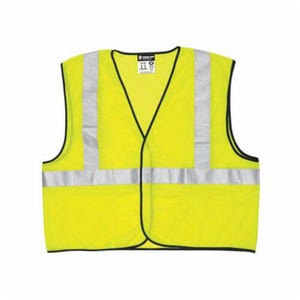 MCR Safety VCL2MLX2 Luminatorâ„¢ VCL2ML Economy Grade Safety Vest, 2XL, Hi-Viz Fluorescent Lime, Polyester Mesh, Hook and Loop Closure, 3 Pockets