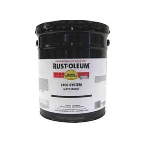 Rust-Oleum® 634300 7400 System 1-Component DTM Alkyd Enamel Coating, 5 gal Container, Liquid Form, Black, 230 to 390 sq-ft/gal Coverage