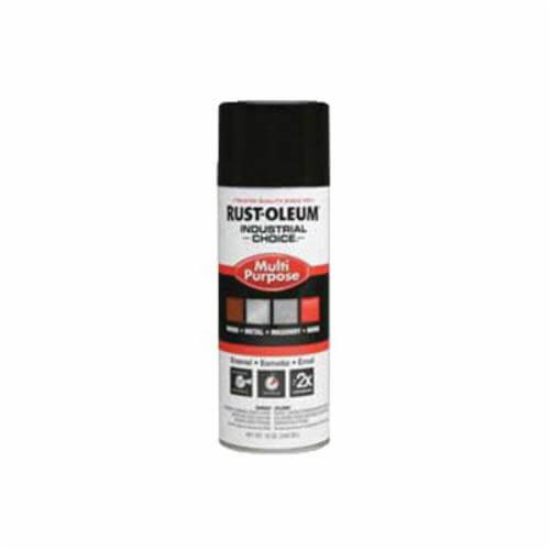Rust-Oleum® 1679830 1600 System Multi-Purpose Enamel Spray Paint, 12 oz Container, Liquid Form, Black, 12 to 15 sq-ft/can Coverage