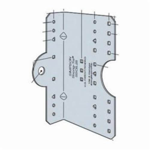 Simpson Strong-Tie® LSSC6.25-R30 Stud Connector, 16 ga, 6-1/4 in L x 4 in W, Steel