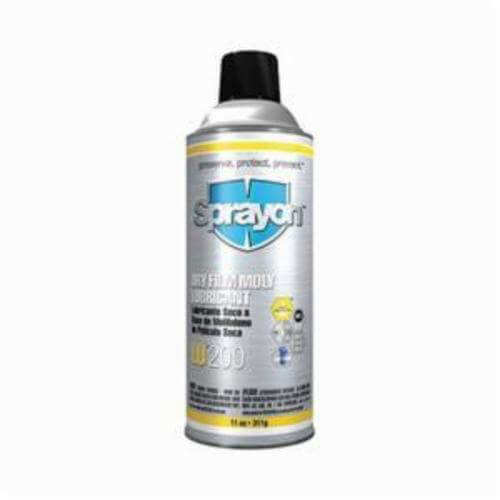 Sprayon® S00200000 LU™200 Anti-Seize Extreme Pressure Dry Film Moly Lubricant, 16 oz Aerosol Can, Liquid Form, Black, 0.71