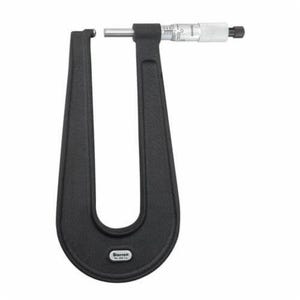 Starrett® 222BXR-1 Sheet Metal Micrometer, 0 to 1 in Measuring, Graduations 0.001 in, Carbide Tip, Satin Chrome