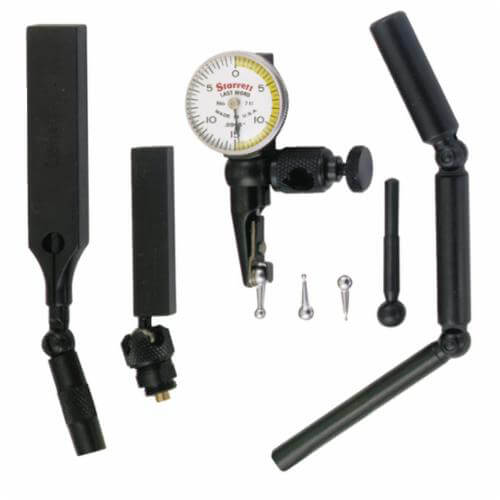 Starrett® 711LCSZ 711 Last Word® Shaded Dial Test Indicator, 0.03 in Measuring, 0 to 15 to 0 Dial Reading, Graduations 0.0005 in