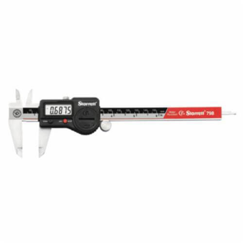 Starrett® 798A-6/150 Electronic Slide Caliper with Plastic Case, 0 to 6 in, Graduations 0.0005 in, 1-1/2 in D Jaw, Stainless Steel