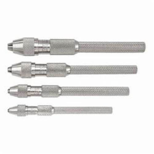 Starrett® S162Z Regular Pin Vise Set with Protective Vinyl Case, 0 to 0.187 in Capacity, 4 pc, Knurled Grip Handle