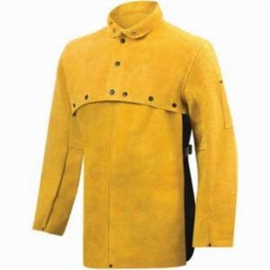 Steiner® 8213 Welding Cape Sleeves, Standard Side Split Cowhide Leather/Kevlar® Stitching, 20 in Length Bib, Bourbon