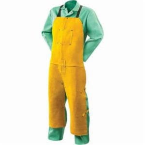 Steiner® 82172 Split Leg Bib Apron, 48 in L x 24 in W, Premium Side Split Cowhide Leather, Bourbon, 2 Pockets, Reinforced Rivet Seam