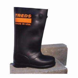 Treds 1785 Slush Boots, Super Tough, Slip Resistant, Mild/Moderate Chemical Resistant, Shoe Size 11 to 12, 17 in Length, Black