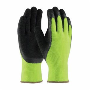 PIP® 41-1420/XL General Purpose Gloves, Coated/Cold Protection, XL, Latex Palm, Acrylic/Latex/Nylon, Black/Hi-Viz Lime Green