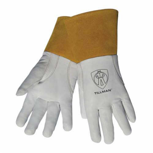 Tillman™ 1338L Standard TIG Welding Gloves, L, Top Grain Goat Skin Leather, White, Kevlar® Lining