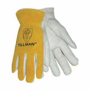 Tillmanâ„¢ 1414S Standard Grade General Purpose Gloves, Drivers, Keystone Thumb Style, S, Grain Cowhide Leather Palm, Cotton/Split Cowhide Leather