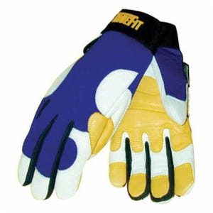 Tillmanâ„¢ 1495L TrueFitâ„¢ Super Premium Grade General Purpose Gloves, Weather, L, Grain Goatskin Leather Palm, Gold/Pearl