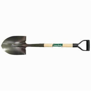 UnionTools® 43106 Heavy Duty Round Point Shovel, Carbon Steel Blade, 28 in Handle Length, Hardwood Handle
