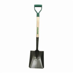 UnionTools® 42106 D-Handle Square Point Shovel, 11-1/2 in L x 9-1/4 in W, Steel Blade, 28 in Handle Length, Wood/Poly Handle