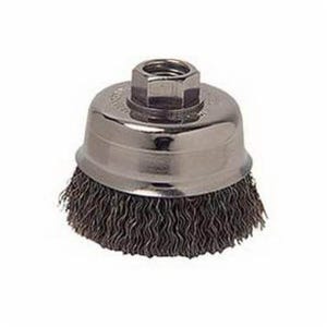 Weiler® 36231 Vortec Pro® Cup Brush, 3 in dia Brush, 5/8-11 UNC Arbor Hole, 0.014 in dia Filament/Wire, Crimped, Carbon Steel Fill